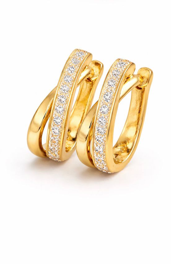 14ct Yellow Gold Earrings with Zirconia