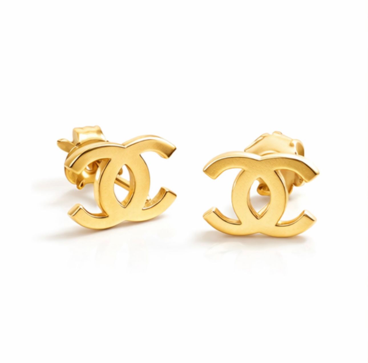 14ct  Chanel Luxury Gold CC Logo Earrings