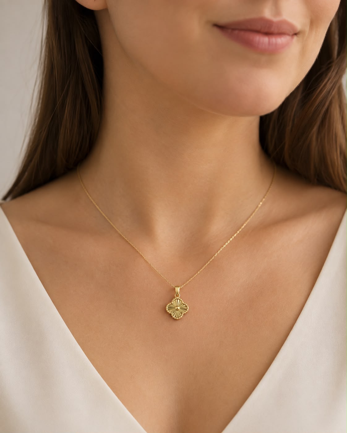 14K Gold Clover Pendant – 585
