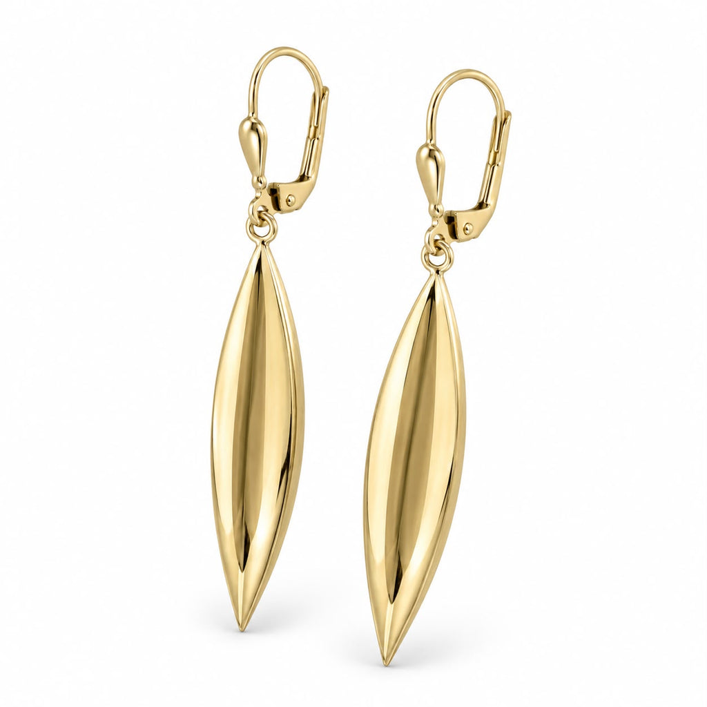 Elegant 14K Gold Drop Earrings – 4 cm