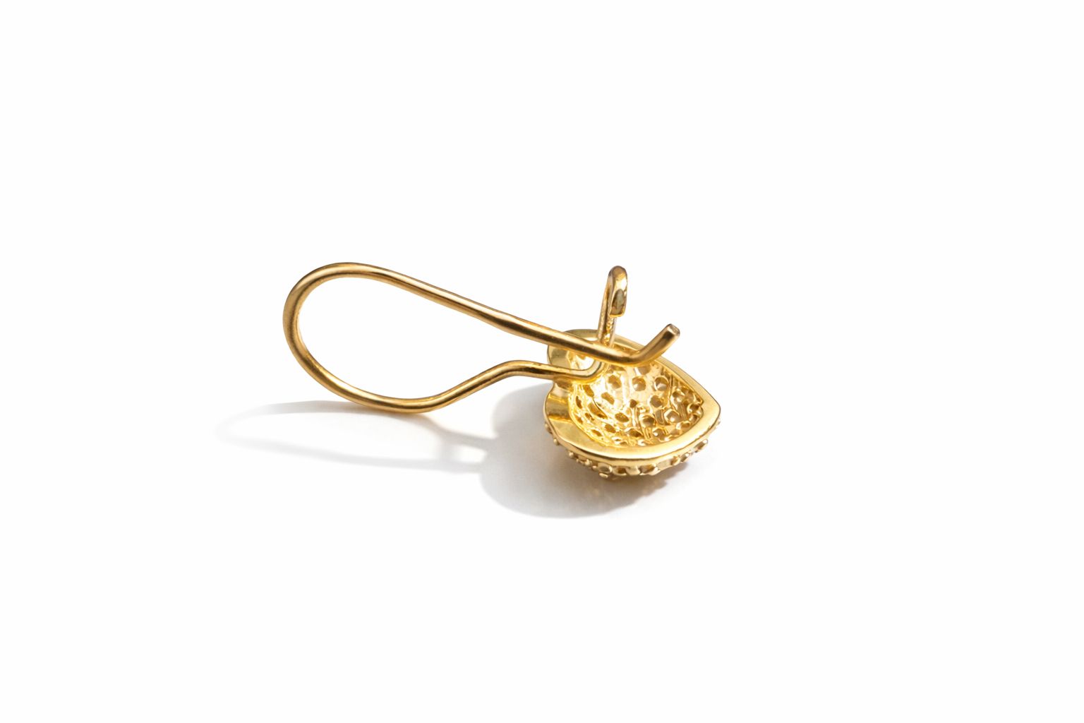 14ct Yellow Gold Heart Drop Earrings