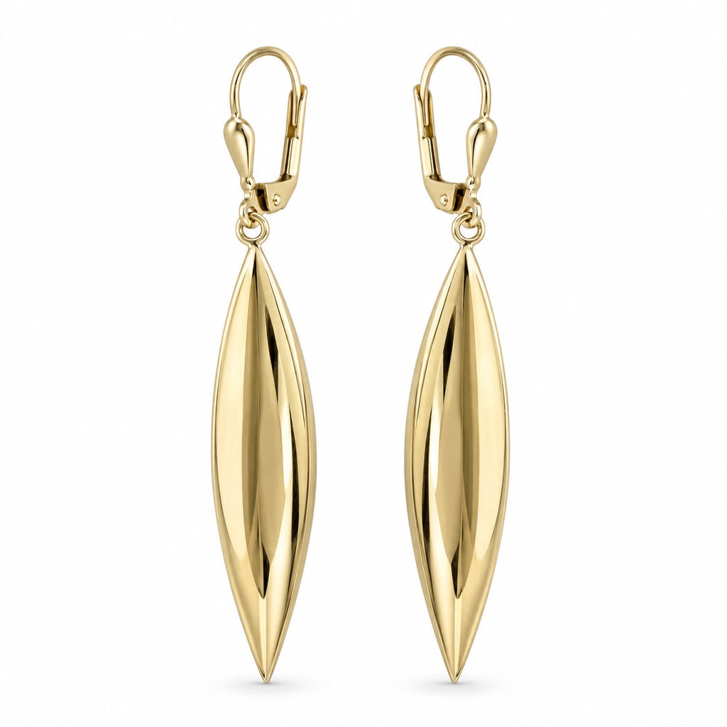 Elegant 14K Gold Drop Earrings – 4 cm