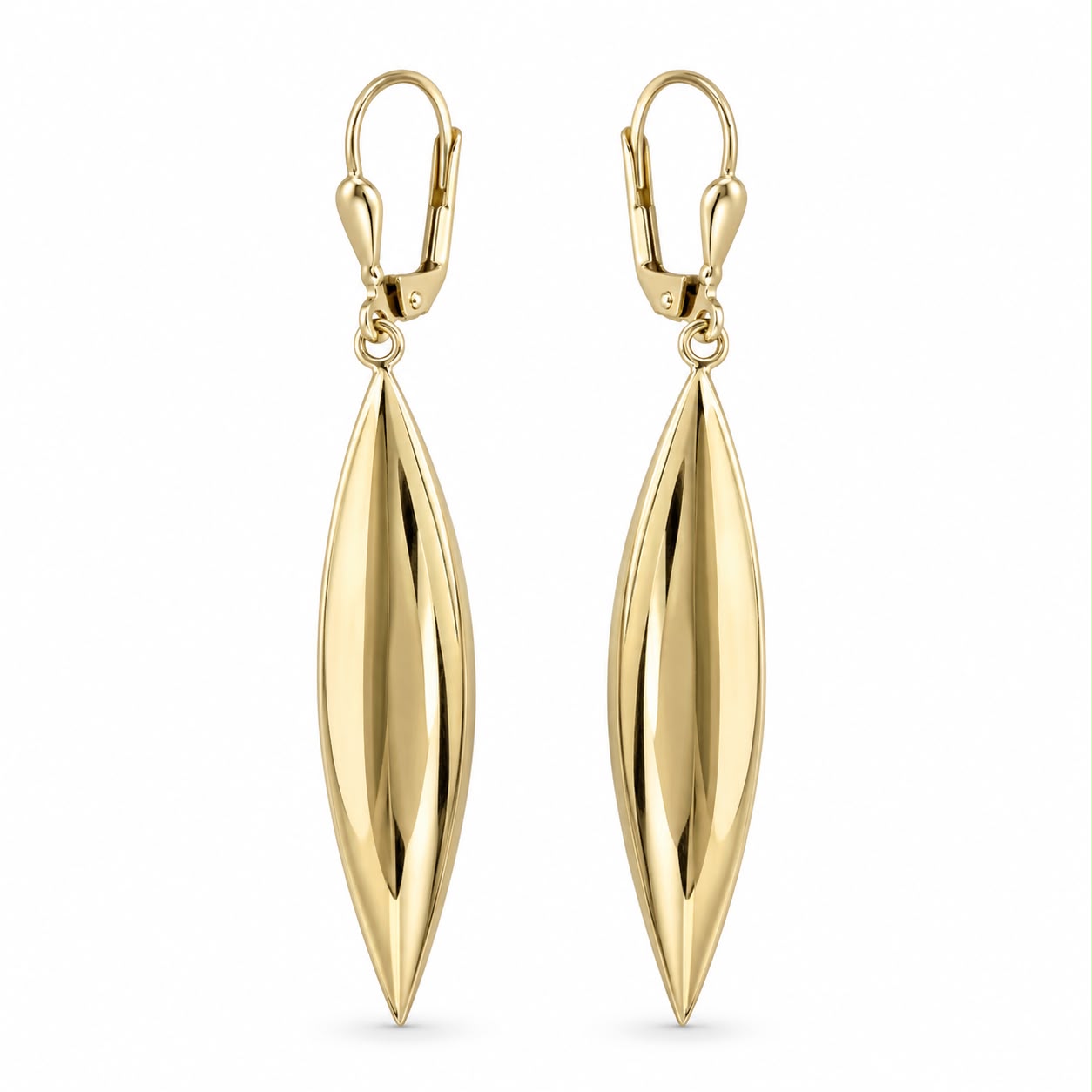 Elegant 14K Gold Drop Earrings – 4 cm