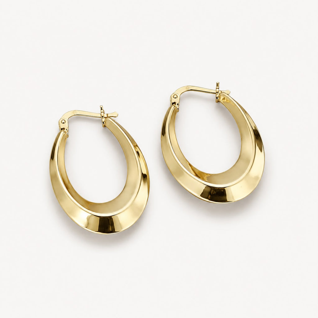 Elegant 14K Gold Hoop Earrings – 3.5 cm