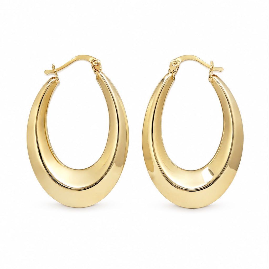 Elegant 14K Gold Hoop Earrings – 3.5 cm