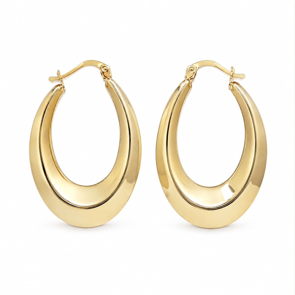 Elegant 14K Gold Hoop Earrings – 3.5 cm