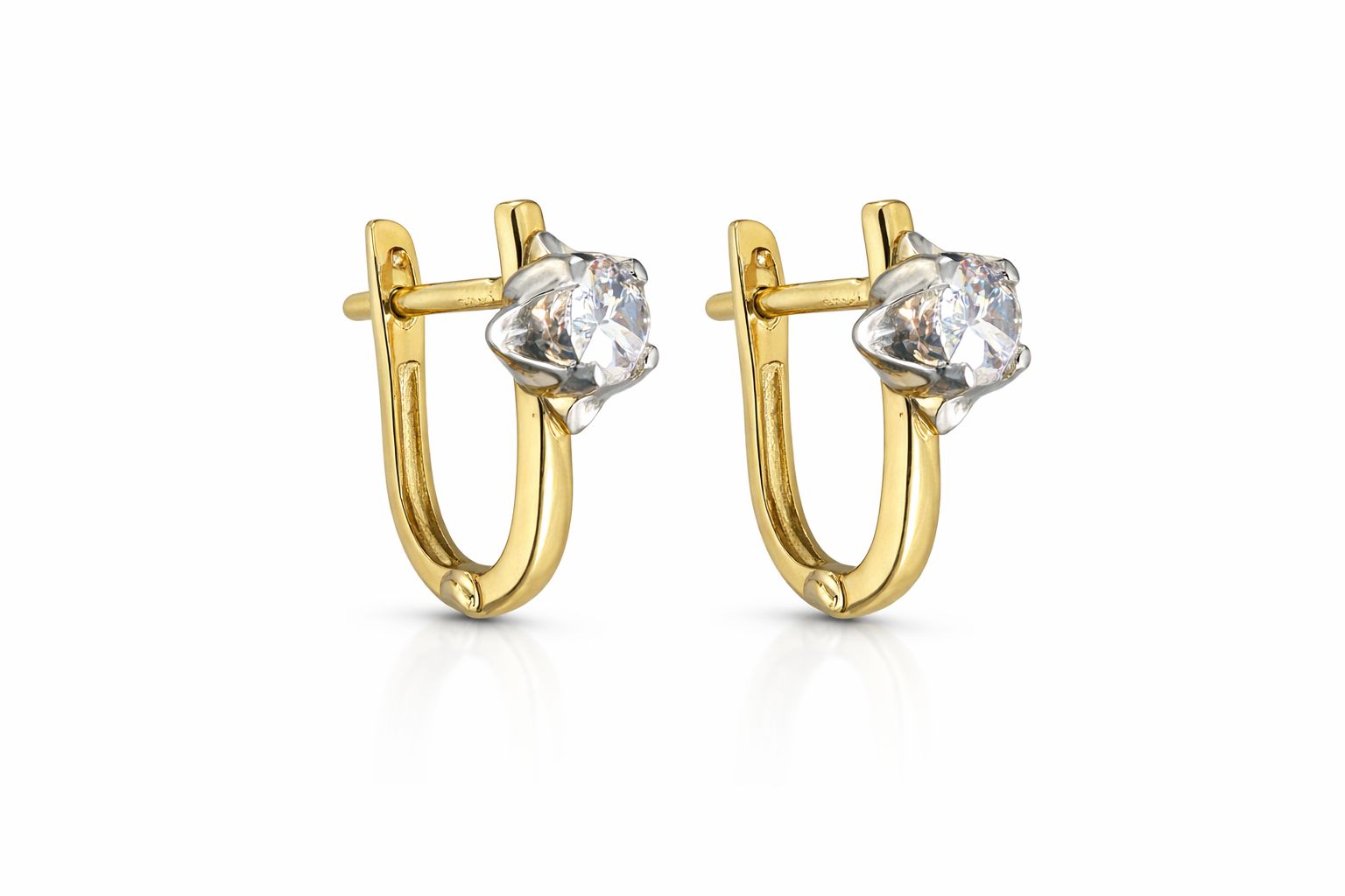 14ct Yellow Gold Earrings with Zirconia