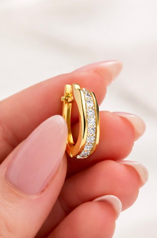 14ct Yellow Gold Earrings with Zirconia
