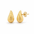 14K / 585 Gold Diamond-Cut Teardrop Earrings