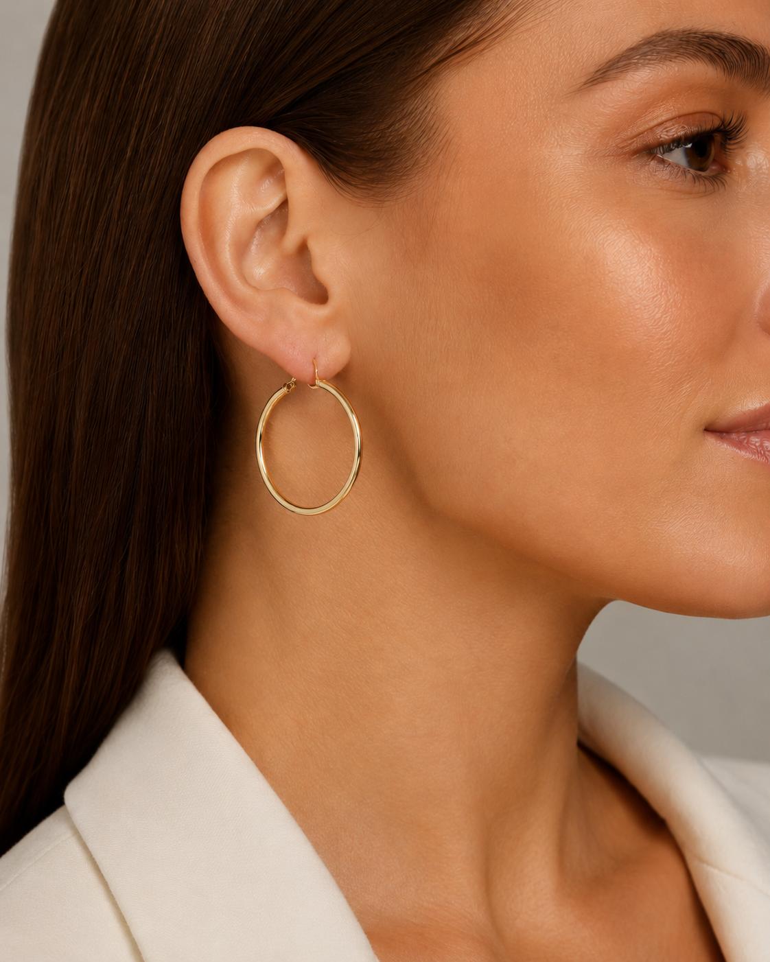 Elegant 14K Gold Earrings – 3 cm