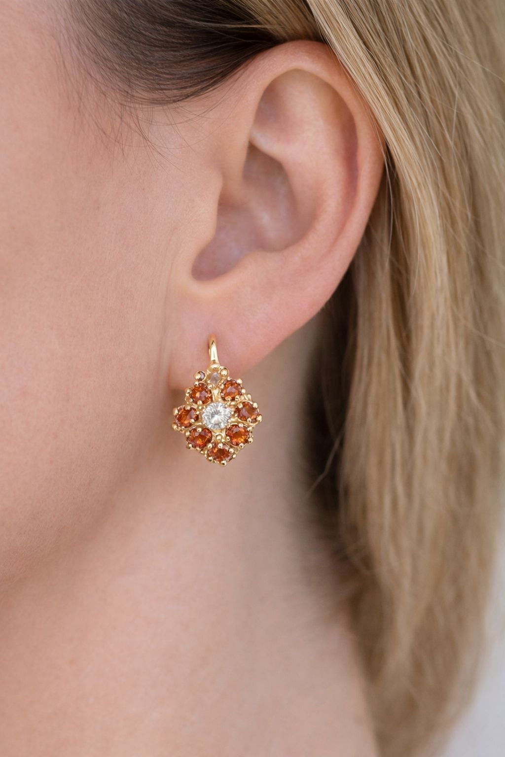 14ct Yellow Gold Earrings with Zirconia