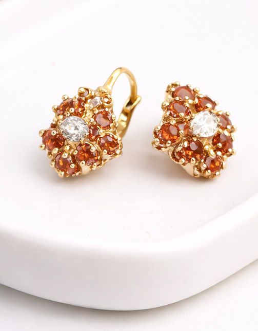 14ct Yellow Gold Earrings with Zirconia