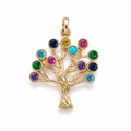 14K Gold Colourful Tree Pendant – 585 🍀✨💖