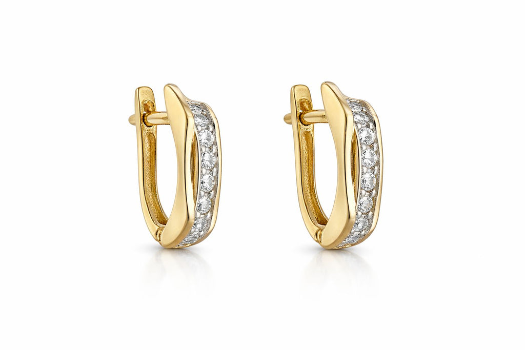 14ct Yellow Gold Earrings with Zirconia
