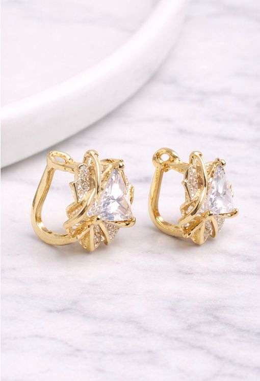 14ct Yellow Gold Earrings with Zirconia