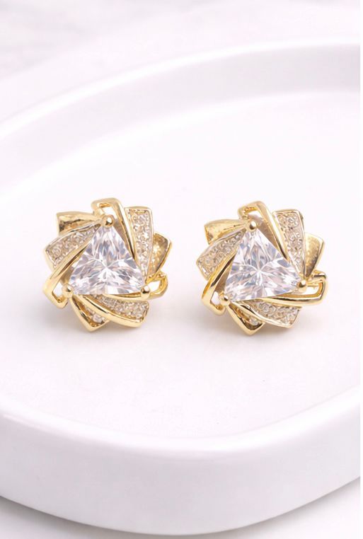 14ct Yellow Gold Earrings with Zirconia