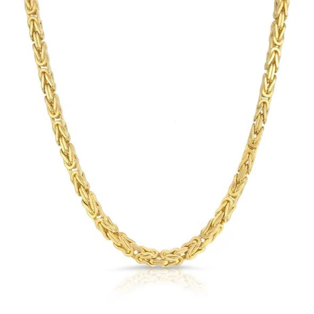 14K Real Gold Byzantine Chain Necklace