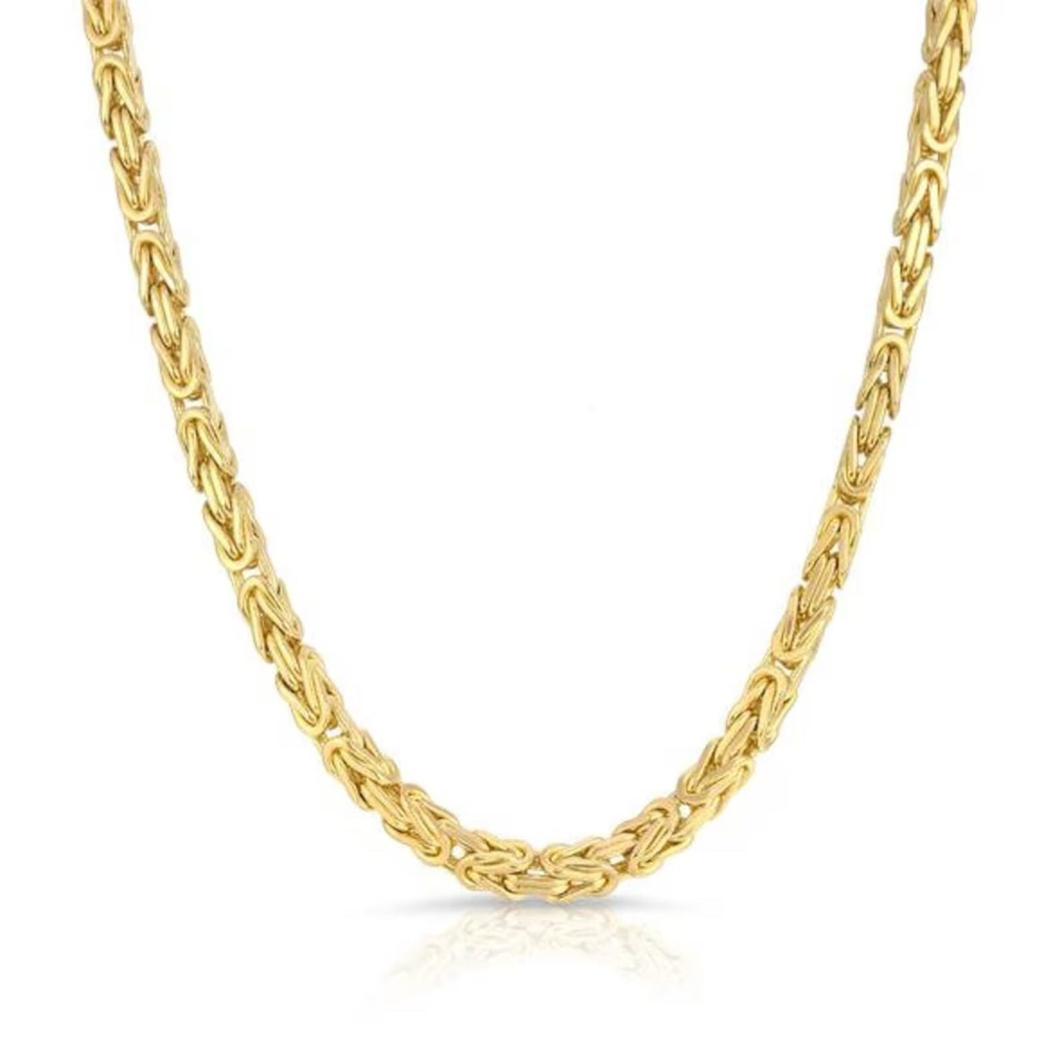 14K Real Gold Byzantine Chain Necklace