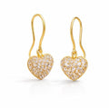 14ct Yellow Gold Heart Drop Earrings